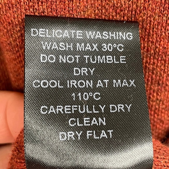 Garnet Clothiers Men Orange Rust merino Wool Quarter Zip Sweater Sueded Medium - Picture 4 of 12